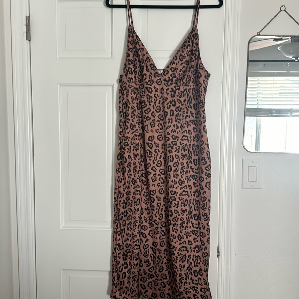 Satin Leopard Print Slip Dress!